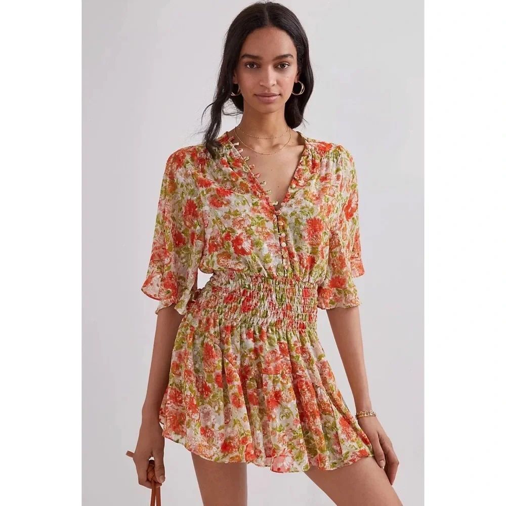 Anthropologie Misa Romantic Floral Mini Dress